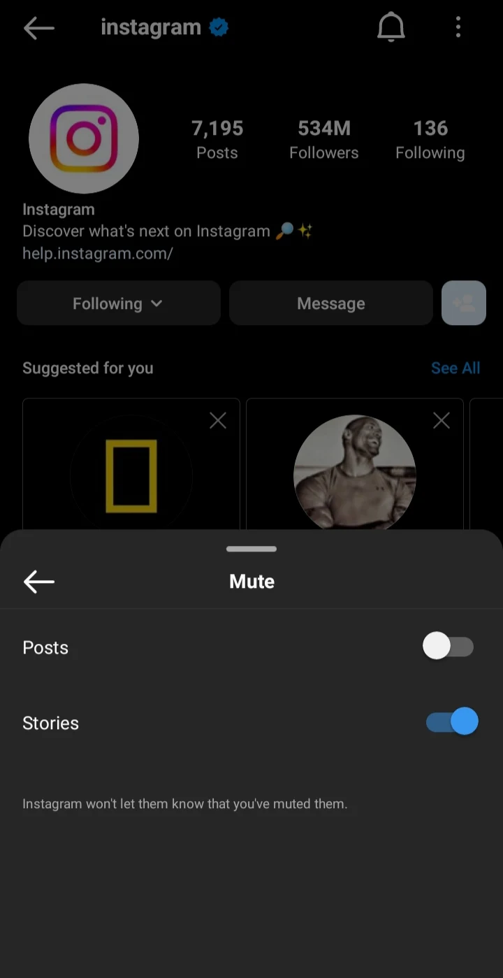 how to mute someones stories