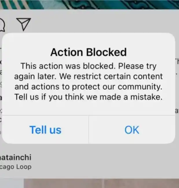 instagram block message