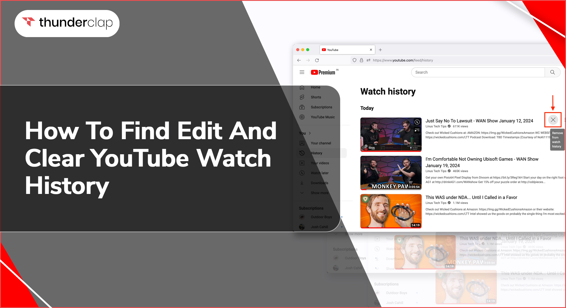 How To Find Edit And Clear YouTube Watch History