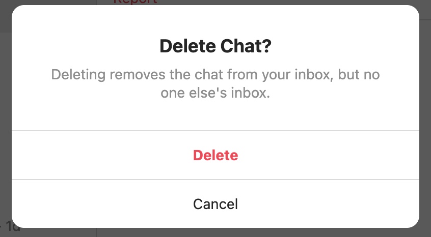 delete Instagram message desktop