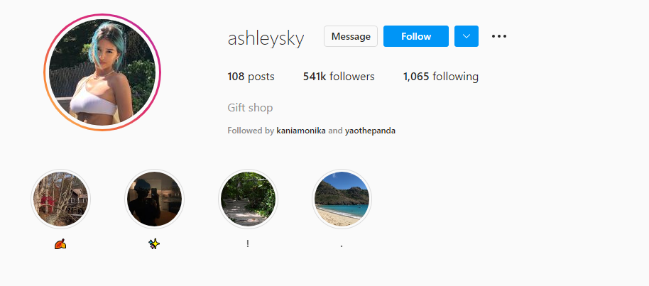 Ashley sky instagram