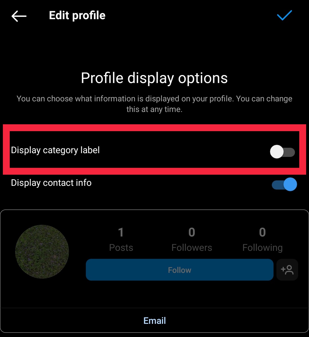 hide profile category