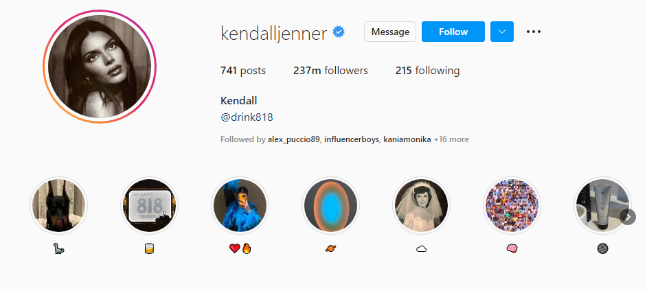 Kendall jenner instagram
