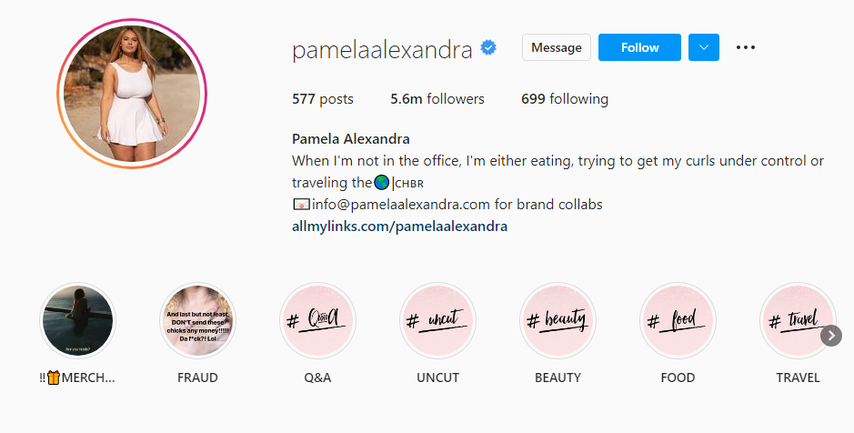 pamela Alexandra instagram