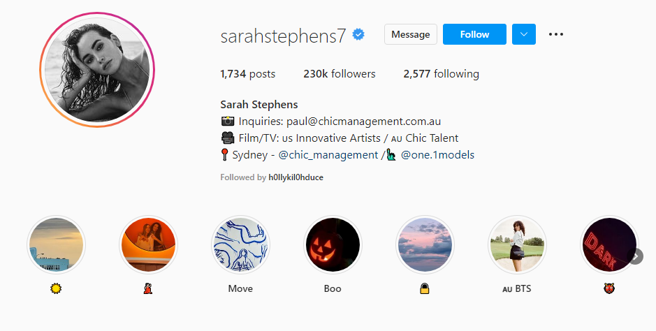Sarah stephens instagram