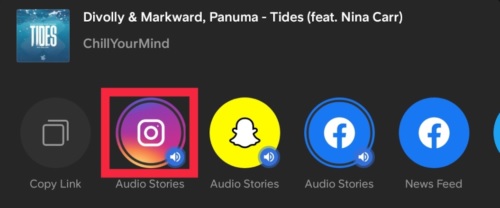 soundcloud share to instagram audio stories