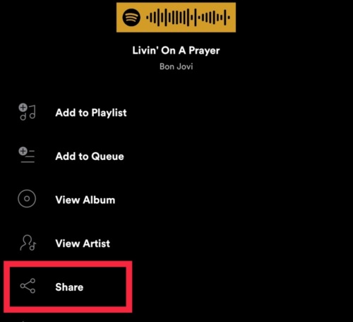 add music from Spotify share
