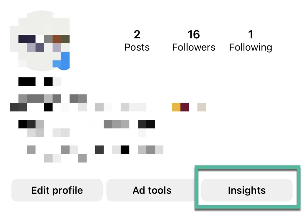 Instagram insights profile page